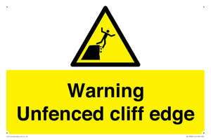 Warning Unfenced cliff edge